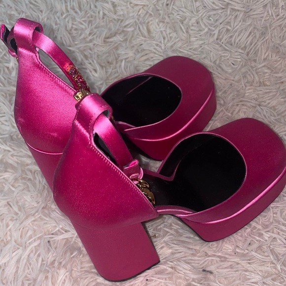 Versace pink satin platform pumps SZ 37 - Picture 11 of 15